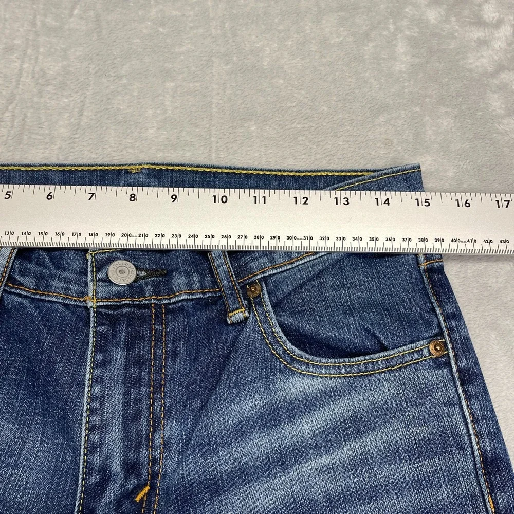 Levi's Jeans Mens 30x34 Blue Denim Whiskered Faded Stretch 527 Slim Bootcut Leg
